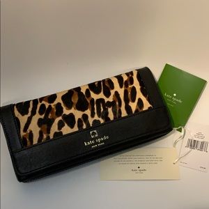 NWT Keira Kate Spade Perri Lane Leopard Clutch